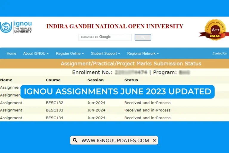 IGNOU Assignments December 2023