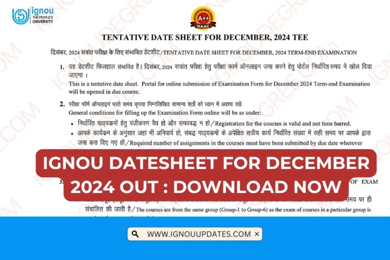 IGNOU Datesheet