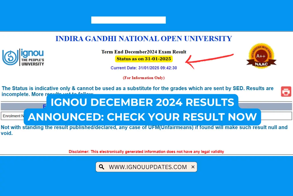 IGNOU December 2024 Results